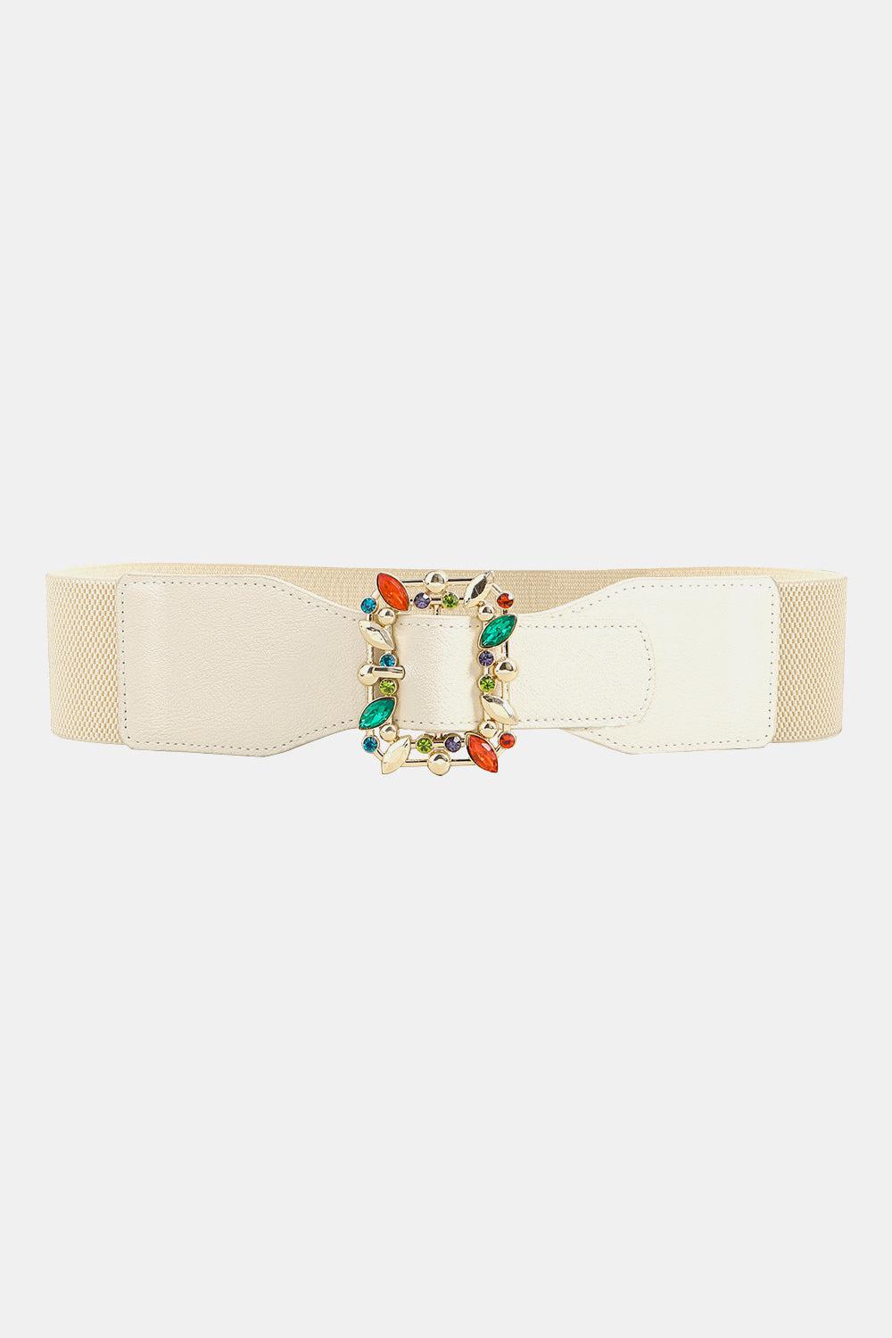 Multicolored Leaf Buckle Elastic Belt BLUE ZONE PLANET