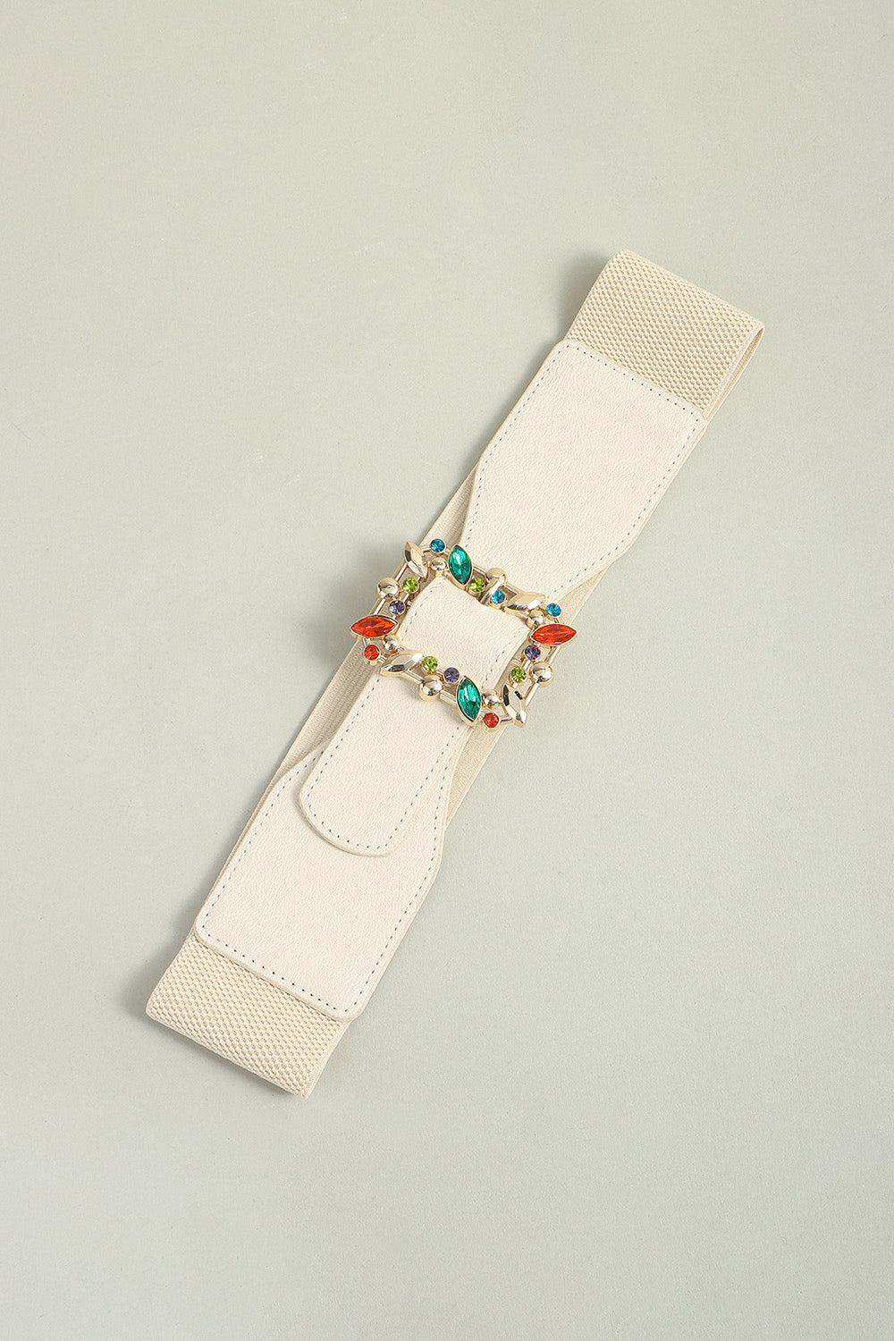 Multicolored Leaf Buckle Elastic Belt BLUE ZONE PLANET