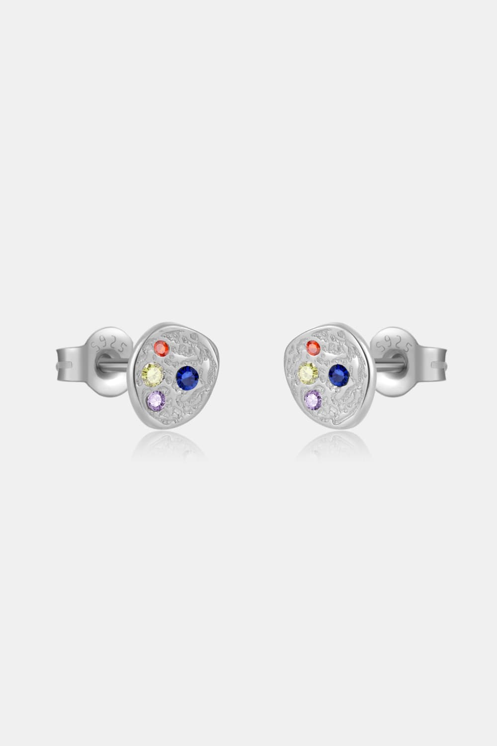 Multicolored Zircon Stud Earrings BLUE ZONE PLANET