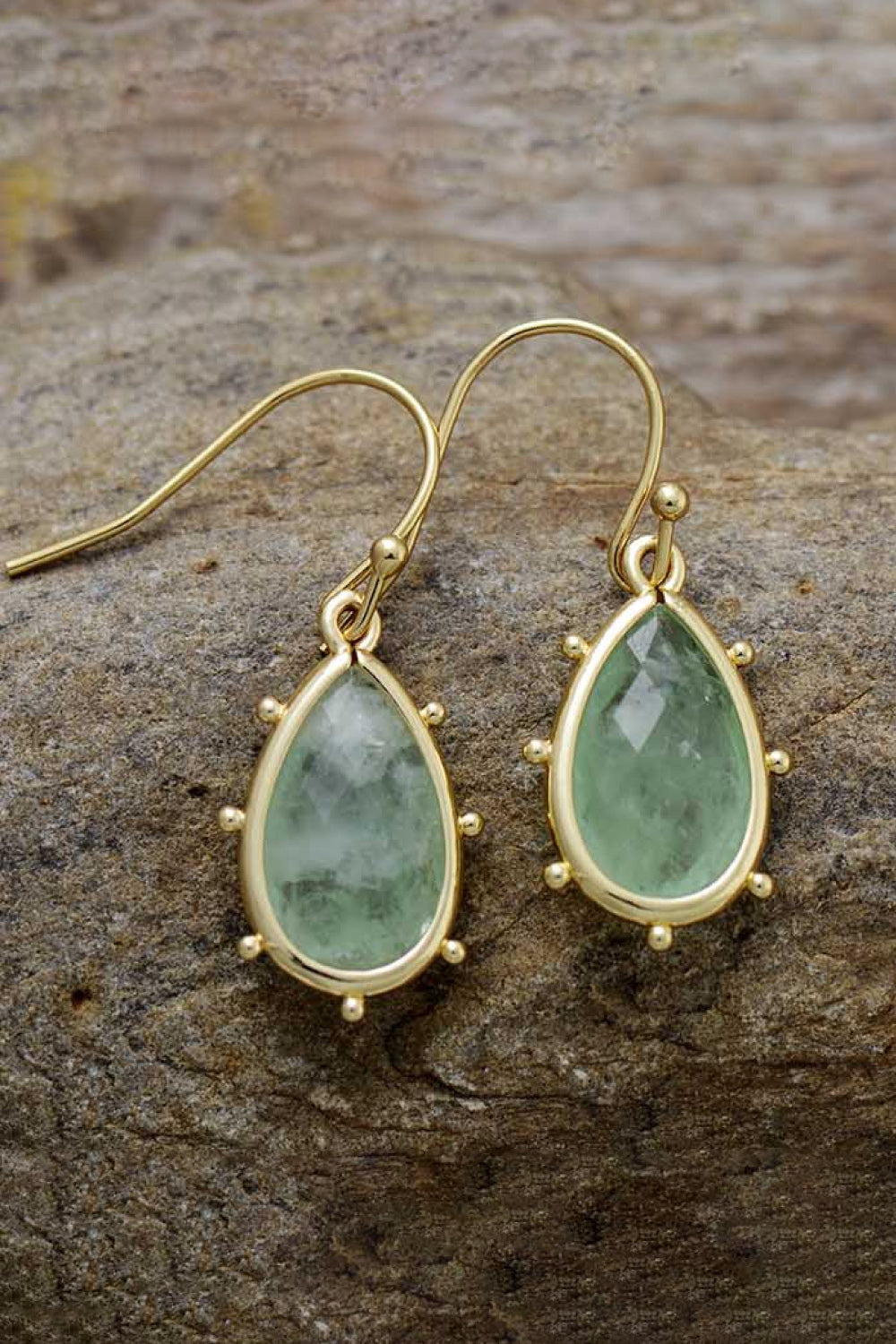 Natural Stone Teardrop Earrings BLUE ZONE PLANET