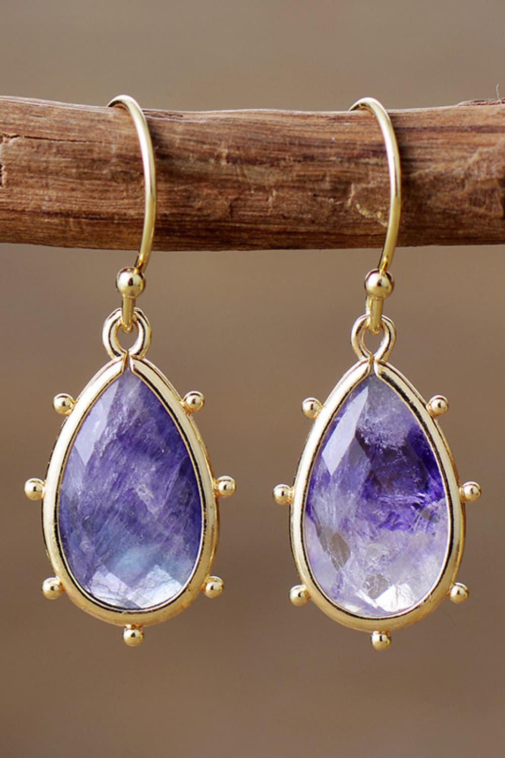 Natural Stone Teardrop Earrings BLUE ZONE PLANET