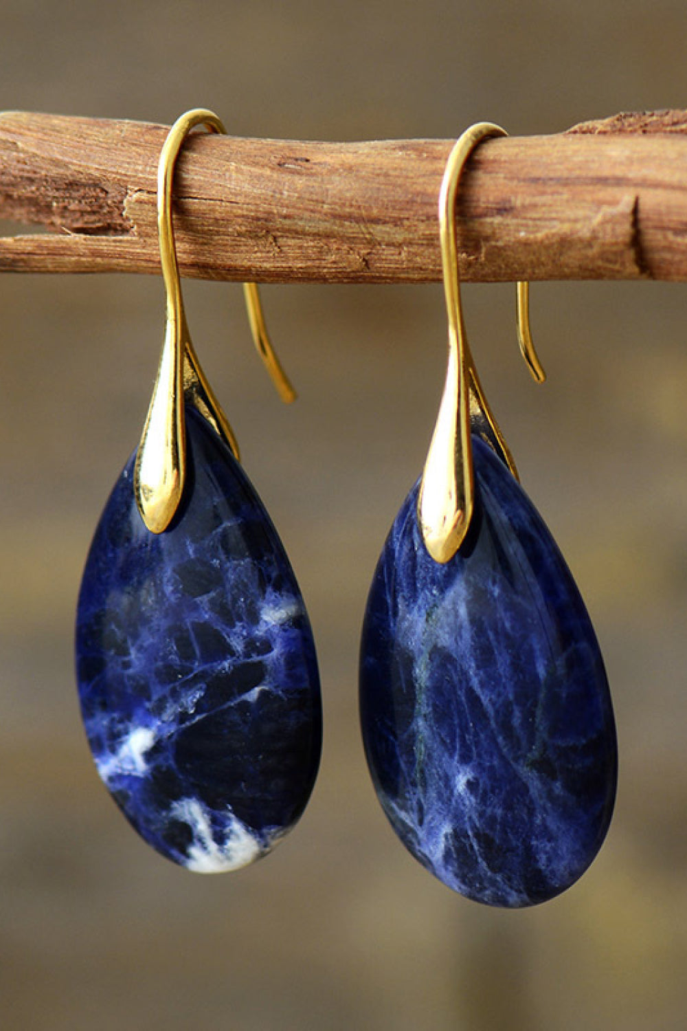 Natural Stone Teardrop Earrings BLUE ZONE PLANET