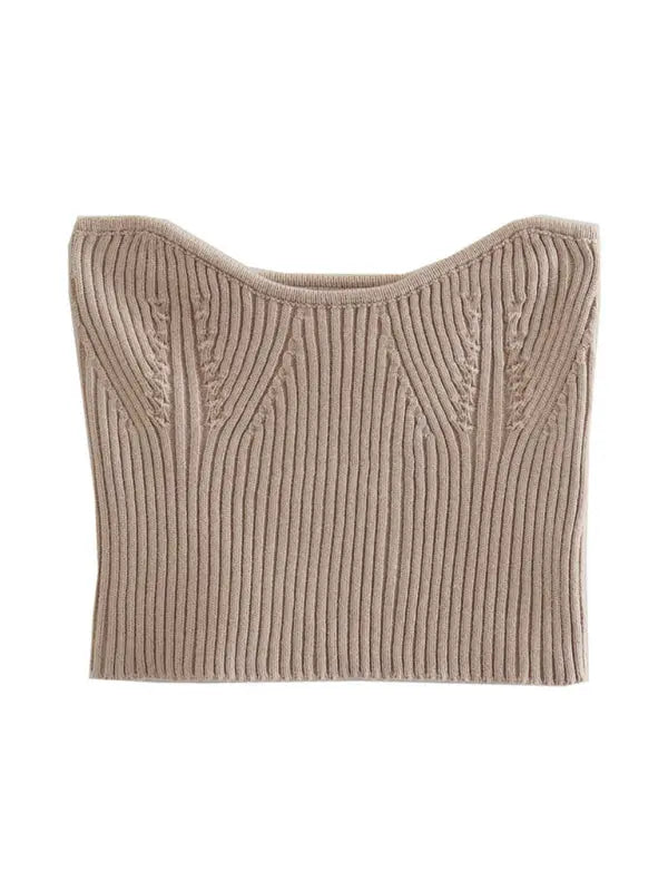 New Knitted Sleeves + Sexy Slim Tube Top Two-piece Set kakaclo