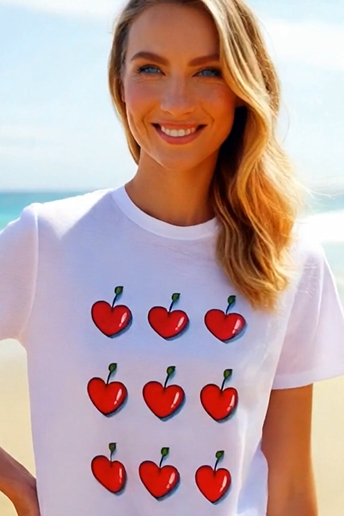 Cherry Hearts T-Shirt | Blue Zone Planet-TOPS / DRESSES-[Adult]-[Female]-white-xs-2022 Online Blue Zone Planet