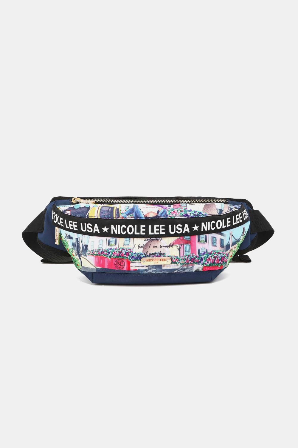 Nicole Lee USA Logo Fanny Pack-HANDBAGS-[Adult]-[Female]-Cozy Street Milan-One Size-2022 Online Blue Zone Planet