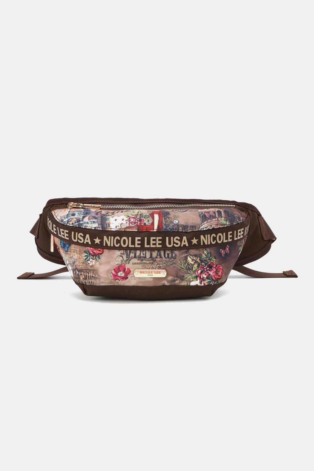 Nicole Lee USA Logo Fanny Pack-HANDBAGS-[Adult]-[Female]-Memory Of Rome-One Size-2022 Online Blue Zone Planet