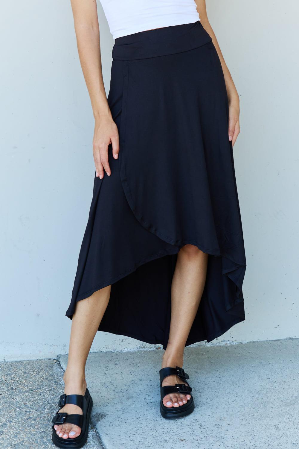 Ninexis First Choice High Waisted Flare Maxi Skirt in Black BLUE ZONE PLANET