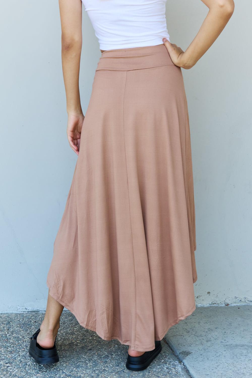 Ninexis First Choice High Waisted Flare Maxi Skirt in Camel BLUE ZONE PLANET