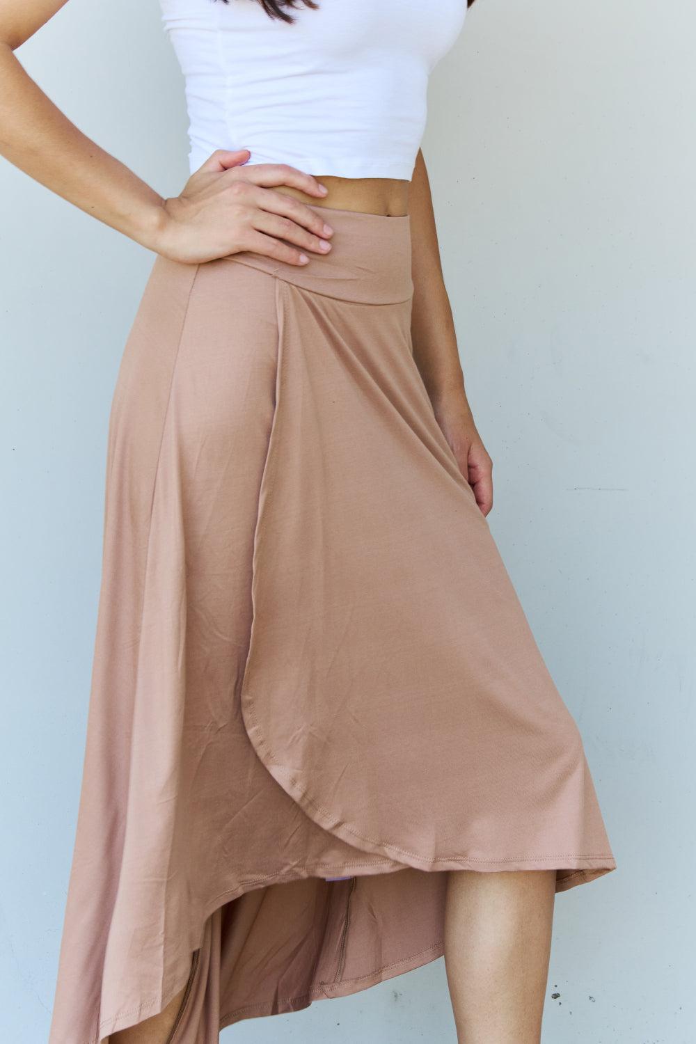 Ninexis First Choice High Waisted Flare Maxi Skirt in Camel BLUE ZONE PLANET