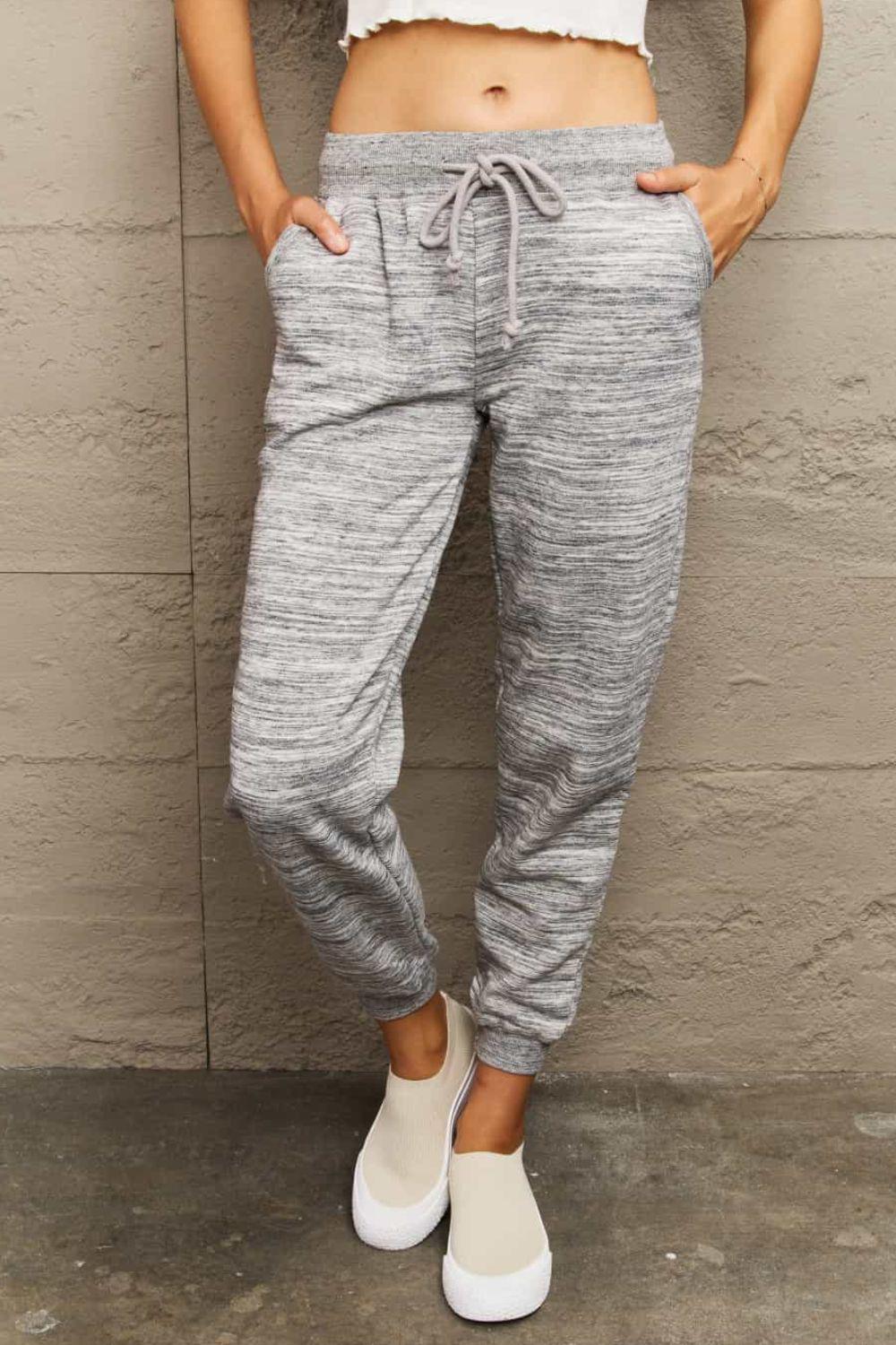 Ninexis Full Size Tie Waist Long Sweatpants BLUE ZONE PLANET