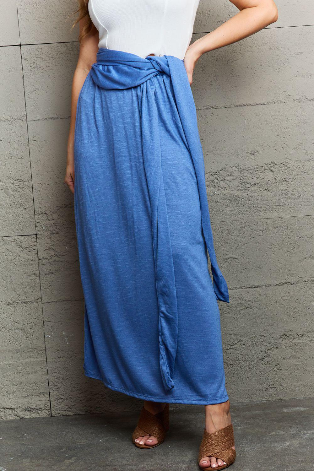 Ninexis Know Your Worth Criss Cross Halter Neck Maxi Dress BLUE ZONE PLANET