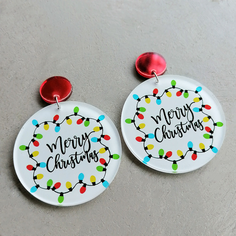 Christmas Themed Acrylic Dangle Earrings BLUE ZONE PLANET