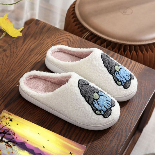 Christmas pattern unisex home winter wool slippers-[Adult]-[Female]-White-36/37-2022 Online Blue Zone Planet