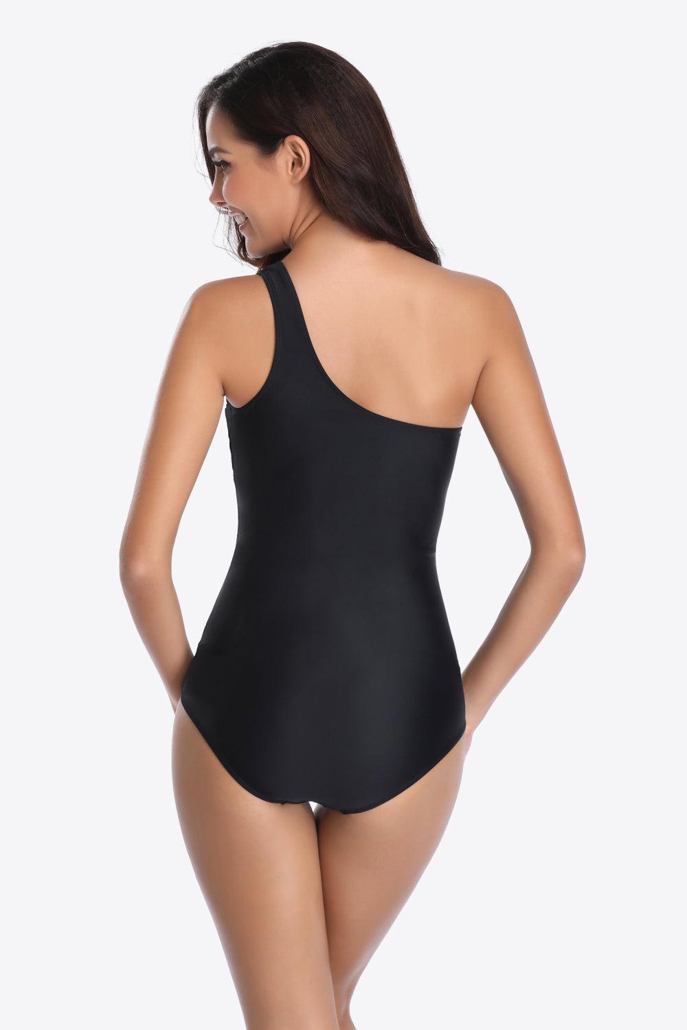 One-Shoulder Sleeveless One-Piece Swimsuit BLUE ZONE PLANET