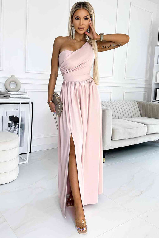 One-Shoulder Slit Maxi Dress-TOPS / DRESSES-[Adult]-[Female]-Blush Pink-S-2022 Online Blue Zone Planet