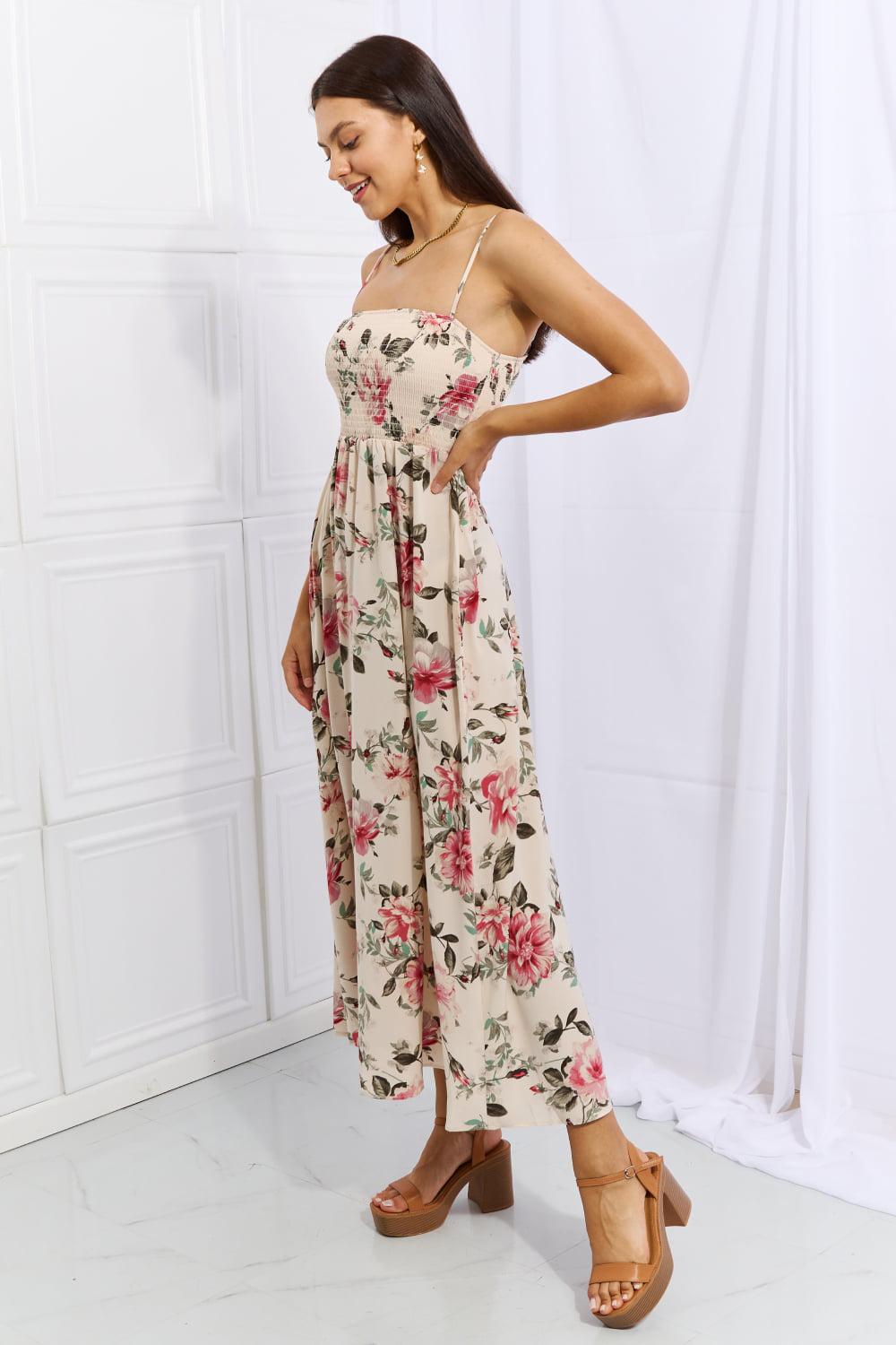 OneTheLand Hold Me Tight Sleevless Floral Maxi Dress in Pink BLUE ZONE PLANET
