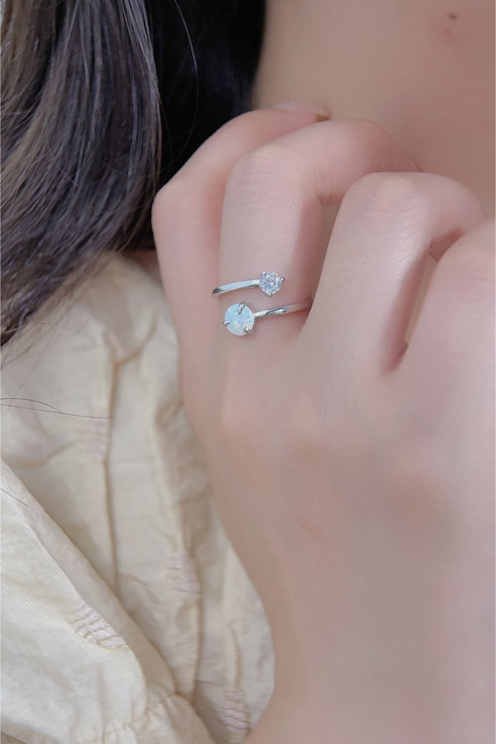Opal 925 Sterling Silver Bypass Ring-TOPS / DRESSES-[Adult]-[Female]-Silver-One Size-2022 Online Blue Zone Planet