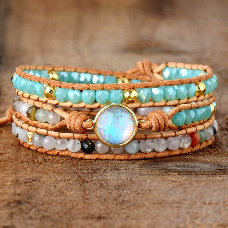 Opal Beaded Layered Bracelet BLUE ZONE PLANET