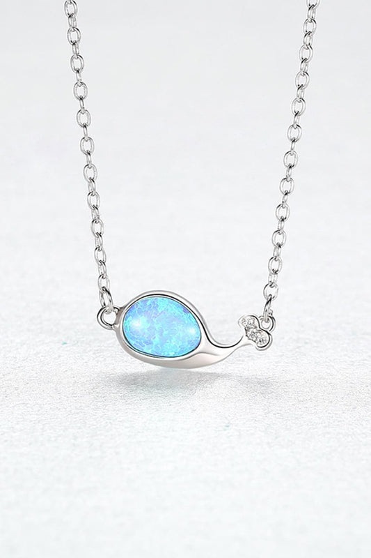 Opal Dolphin 925 Sterling Silver Necklace BLUE ZONE PLANET