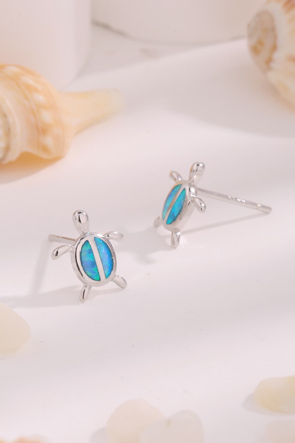 Opal Turtle 925 Sterling Silver Stud Earrings BLUE ZONE PLANET