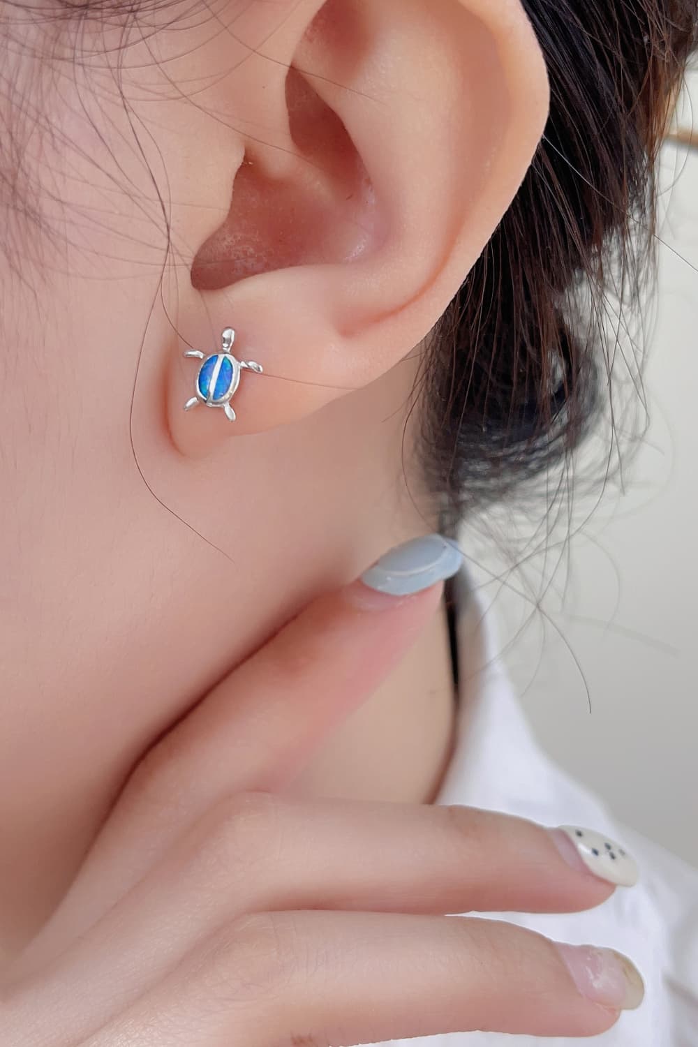Opal Turtle 925 Sterling Silver Stud Earrings BLUE ZONE PLANET