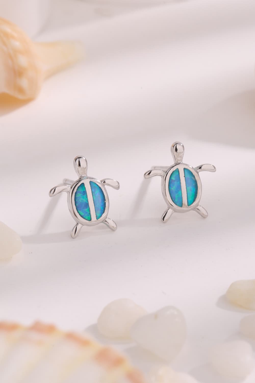 Opal Turtle 925 Sterling Silver Stud Earrings BLUE ZONE PLANET