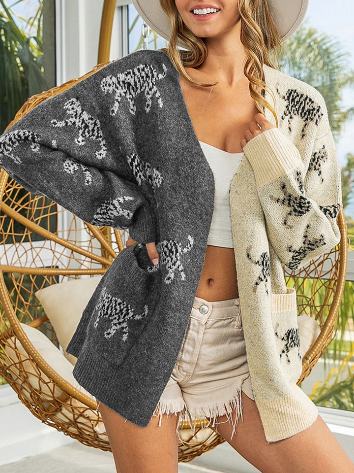 Open Front Cardigan with Pockets BLUE ZONE PLANET