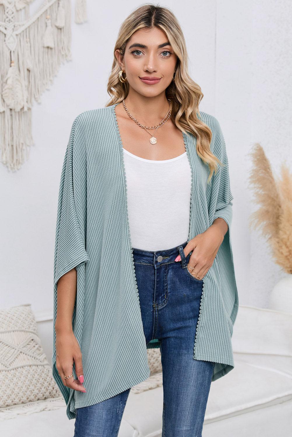 Open Front Dolman Sleeve Cardigan BLUE ZONE PLANET