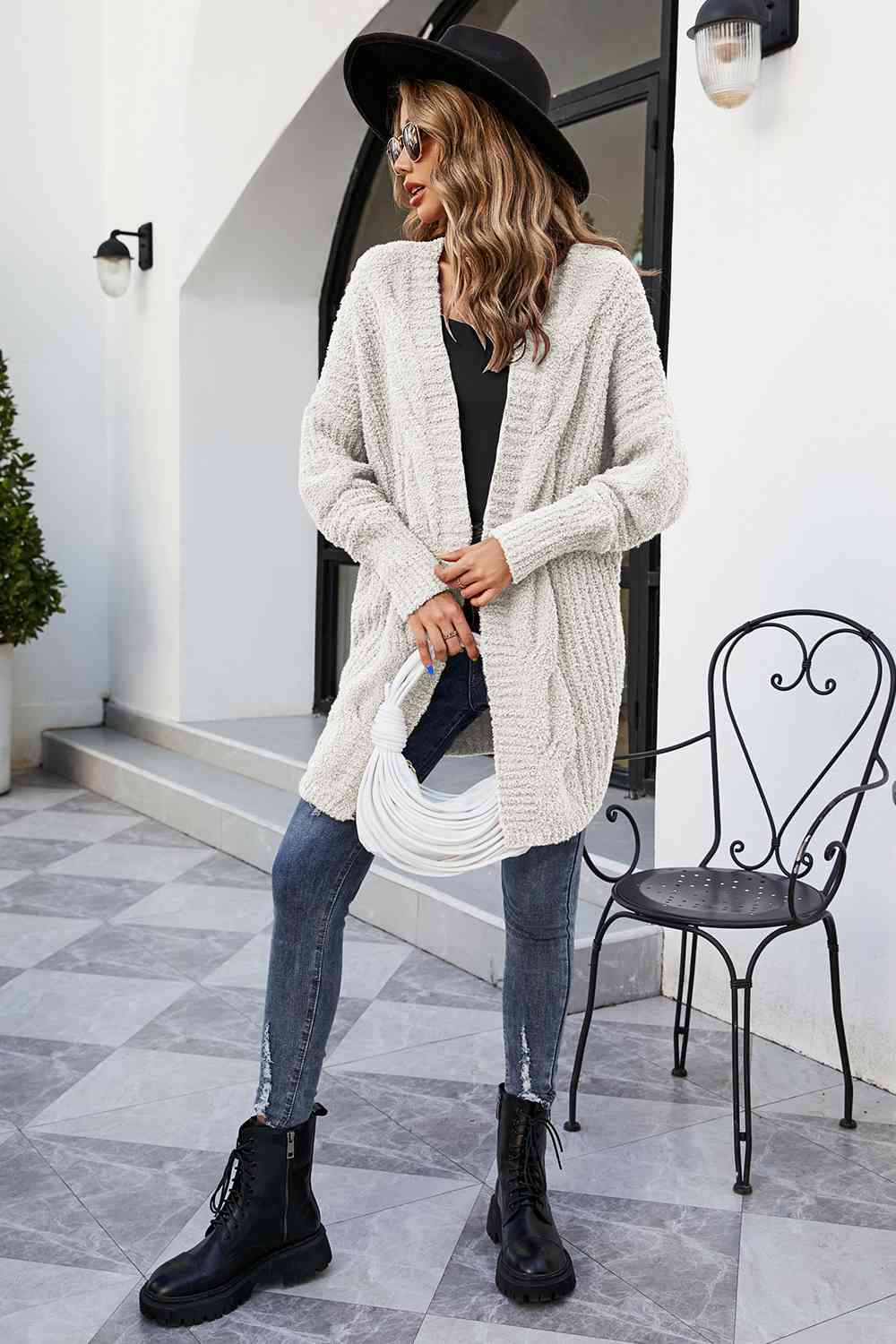 Open Front Dolman Sleeve Cardigan BLUE ZONE PLANET