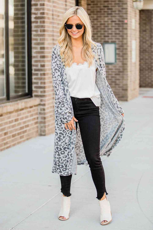 Open Front Leopard Cardigan BLUE ZONE PLANET