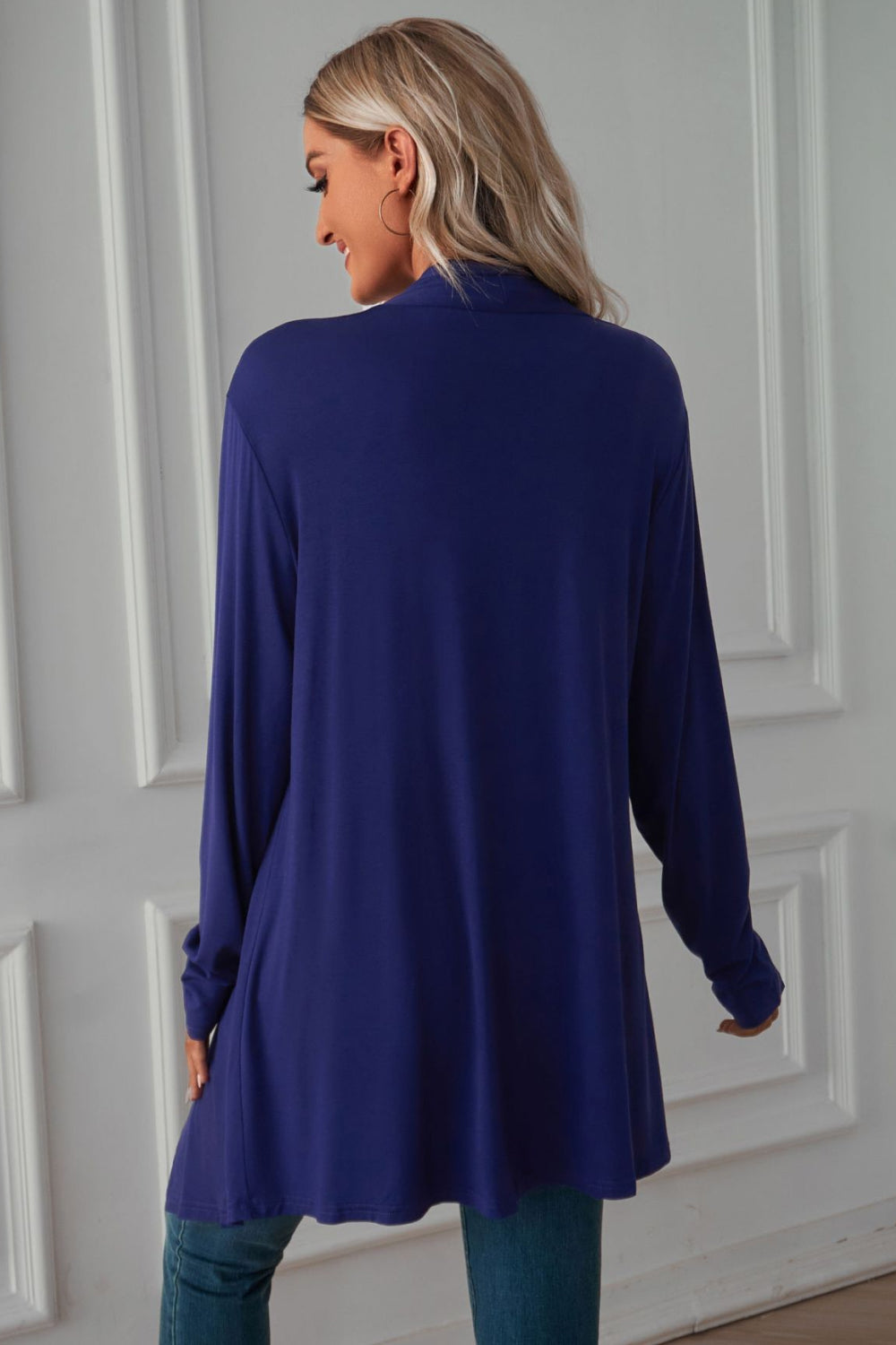 Open Front Long Sleeve Cardigan BLUE ZONE PLANET