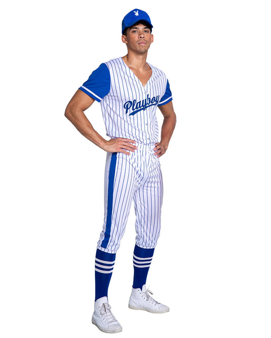 3 Piece Playboy Baseball Homerun Hunk-[Adult]-[Female]-White/Blue-S-2022 Online Blue Zone Planet