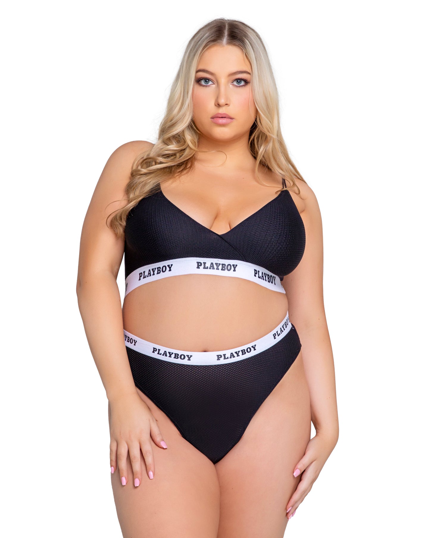 Blue Zone Planet | Playboy Lifestyle 2 Piece Set-[Adult]-[Female]-1X/2X-Black-2022 Online Blue Zone Planet