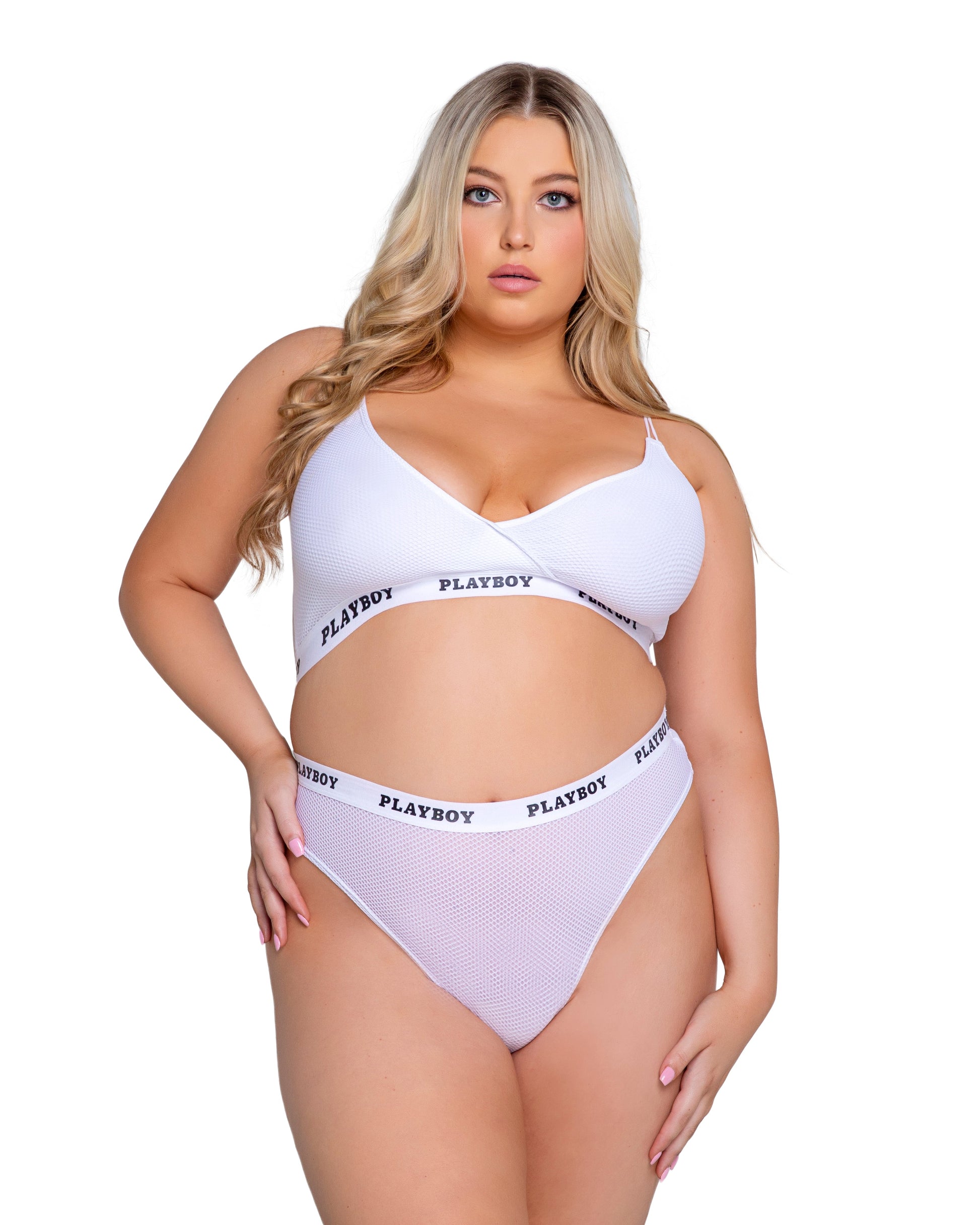 Blue Zone Planet | Playboy Lifestyle 2 Piece Set-[Adult]-[Female]-1X/2X-White-2022 Online Blue Zone Planet