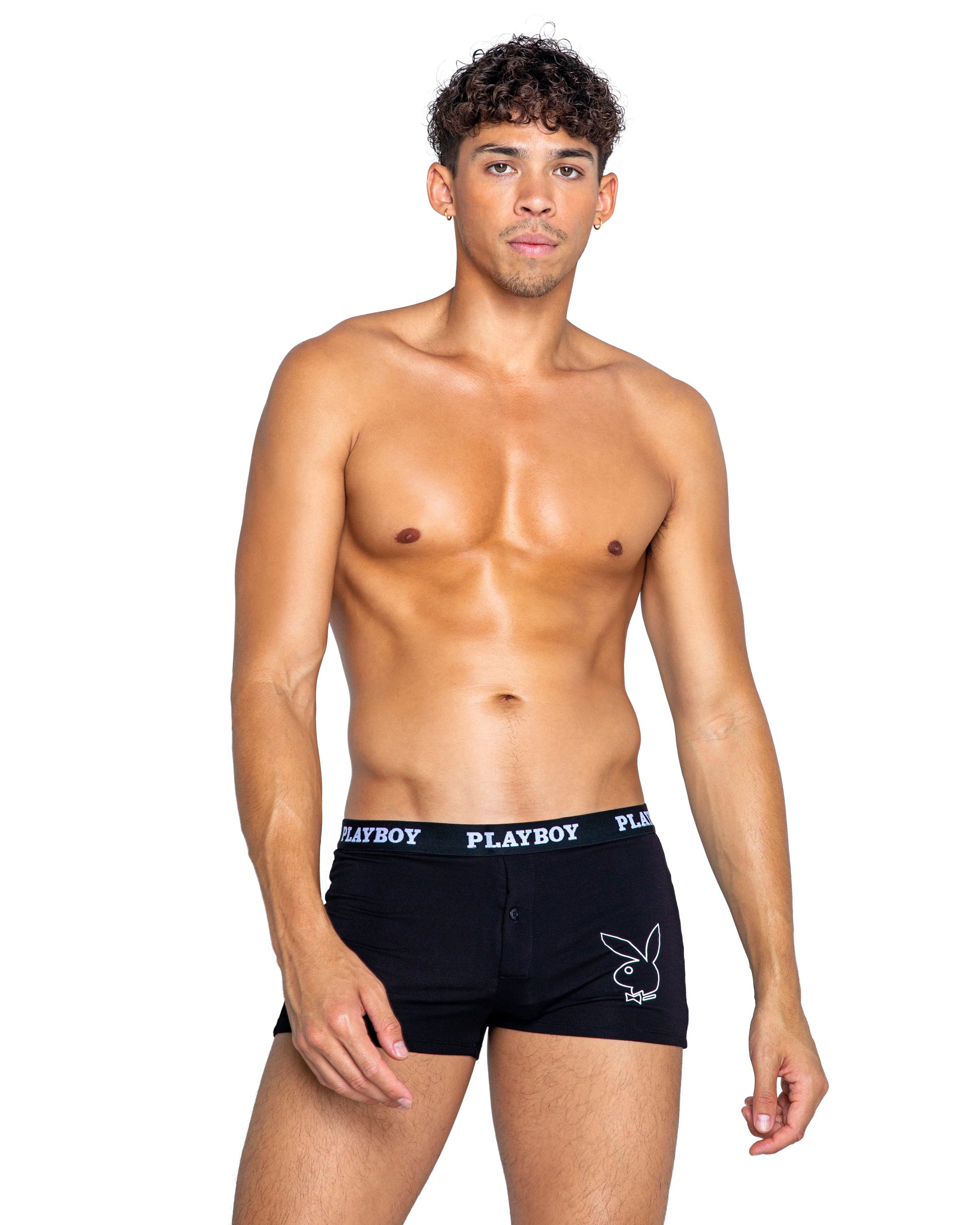 Blue Zone Planet | Playboy Mens Tuxedo Modal Boxer Briefs-[Adult]-[Female]-Small-Black/White-2022 Online Blue Zone Planet