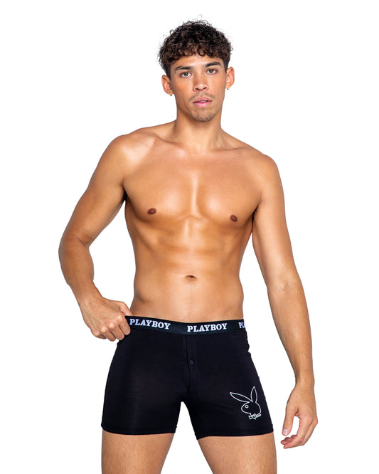 Blue Zone Planet | Playboy Mens Tuxedo Modal Classic Boxer Briefs-[Adult]-[Female]-Small-Black/White-2022 Online Blue Zone Planet