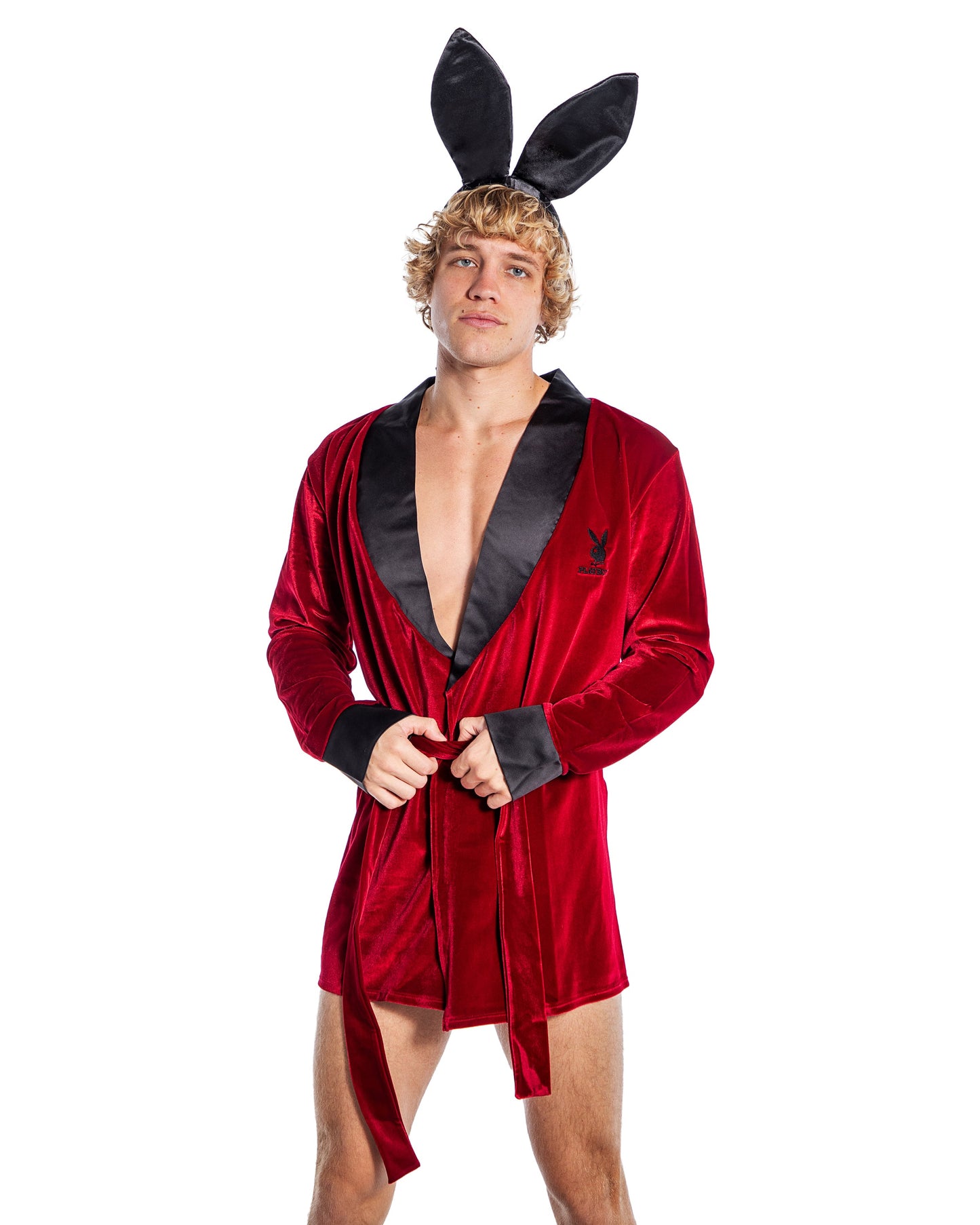 Playboy Mens Smoke Lounge Robe-Lingerie-[Adult]-[Female]-Red-s-m-2022 Online Blue Zone Planet