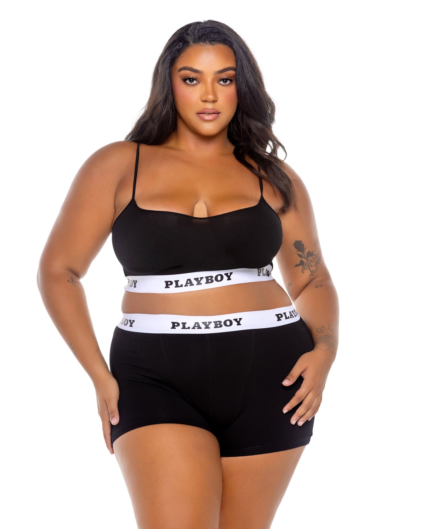 Playboy Bunny Sport Lounge Bralette 2 Piece Set-Lingerie-[Adult]-[Female]-Black-1-x-2022 Online Blue Zone Planet