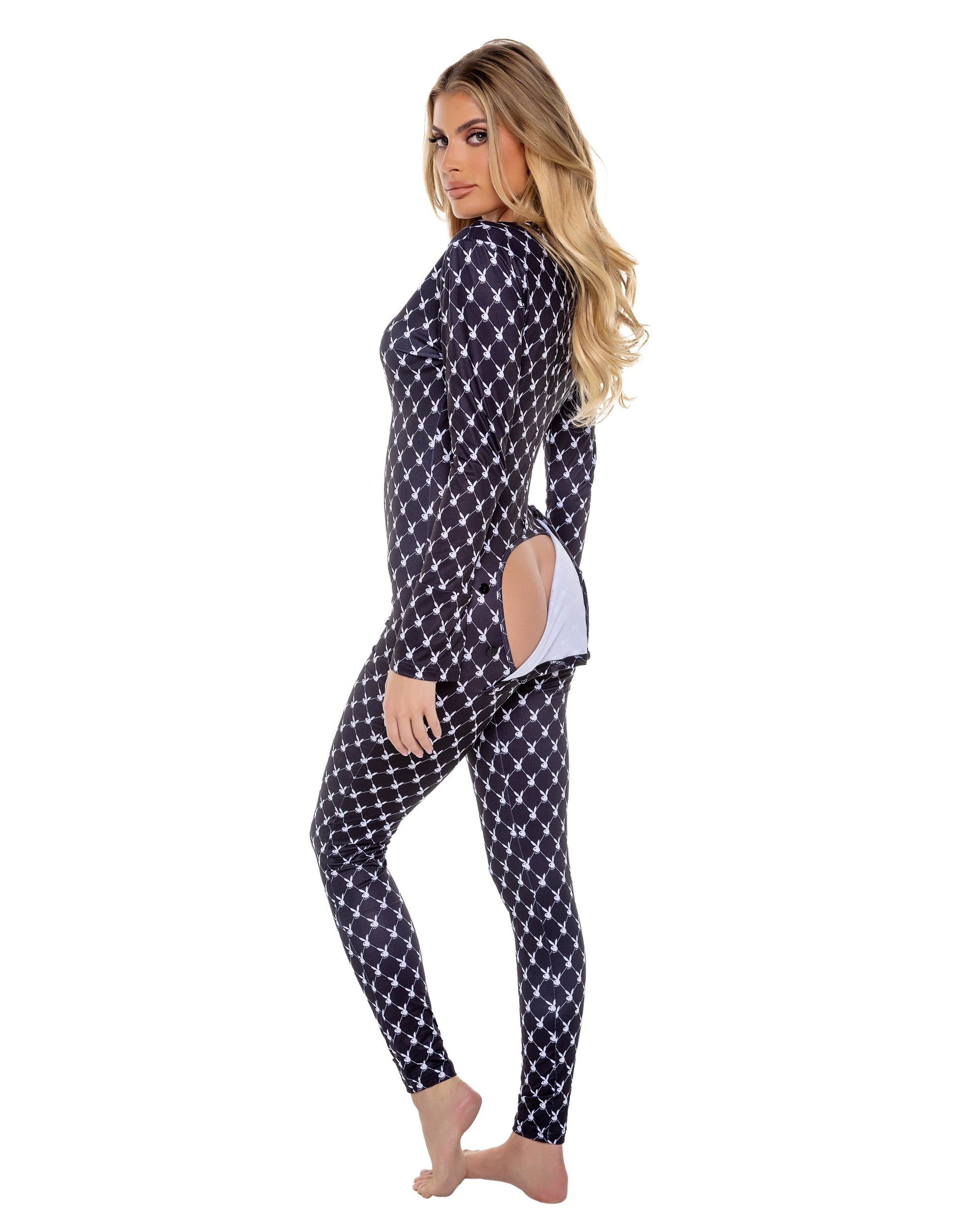 Playboy Bunny Cozy Lounge Union Suit-Lingerie-[Adult]-[Female]-2022 Online Blue Zone Planet