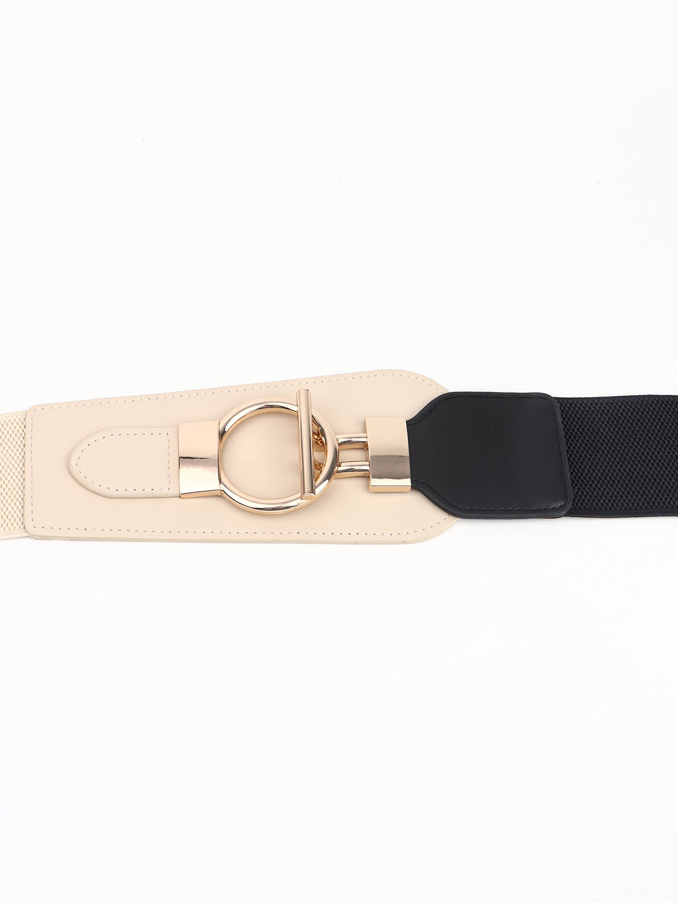 PU Elastic Wide Belt with Alloy Buckle BLUE ZONE PLANET