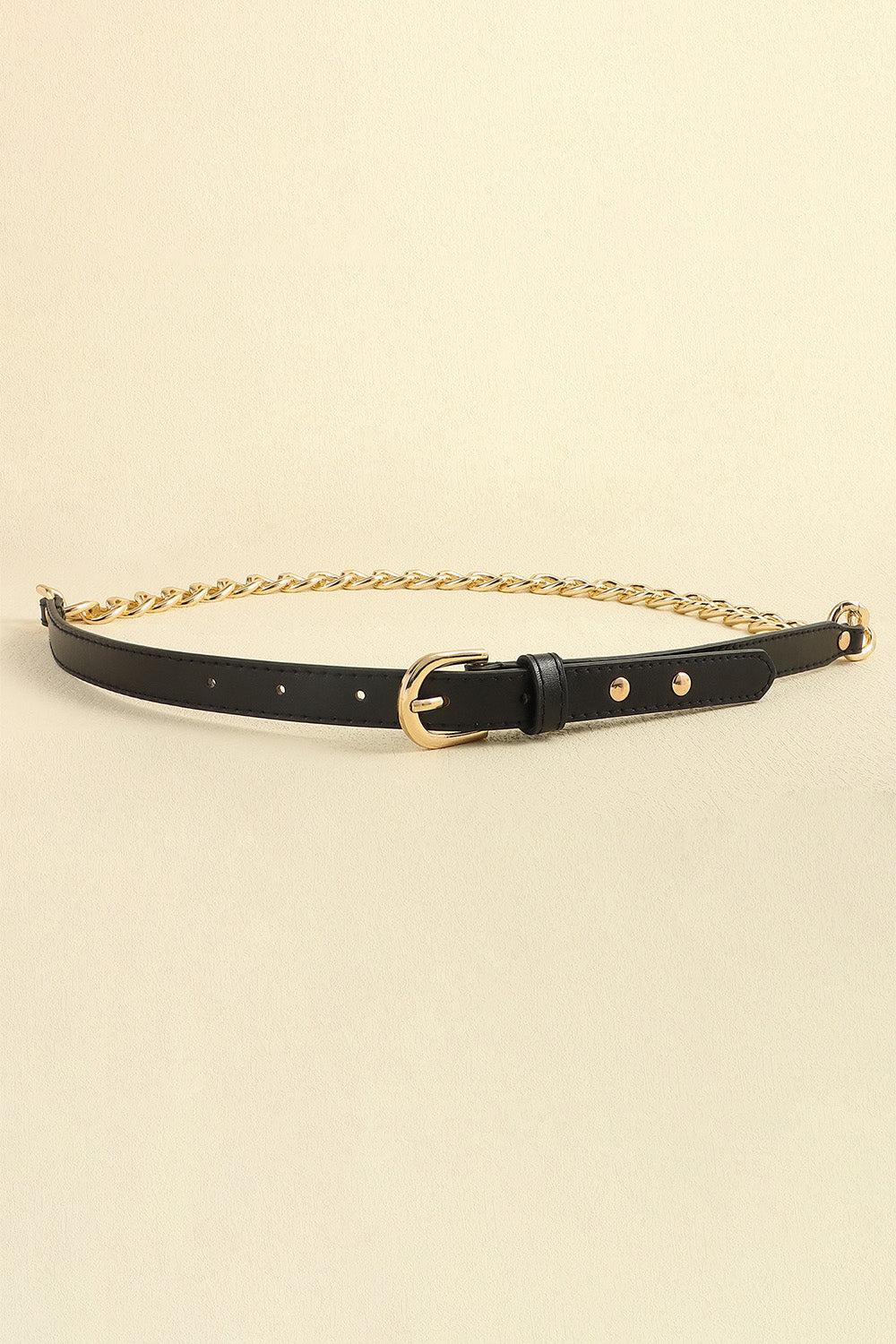 PU Leather Chain Belt BLUE ZONE PLANET