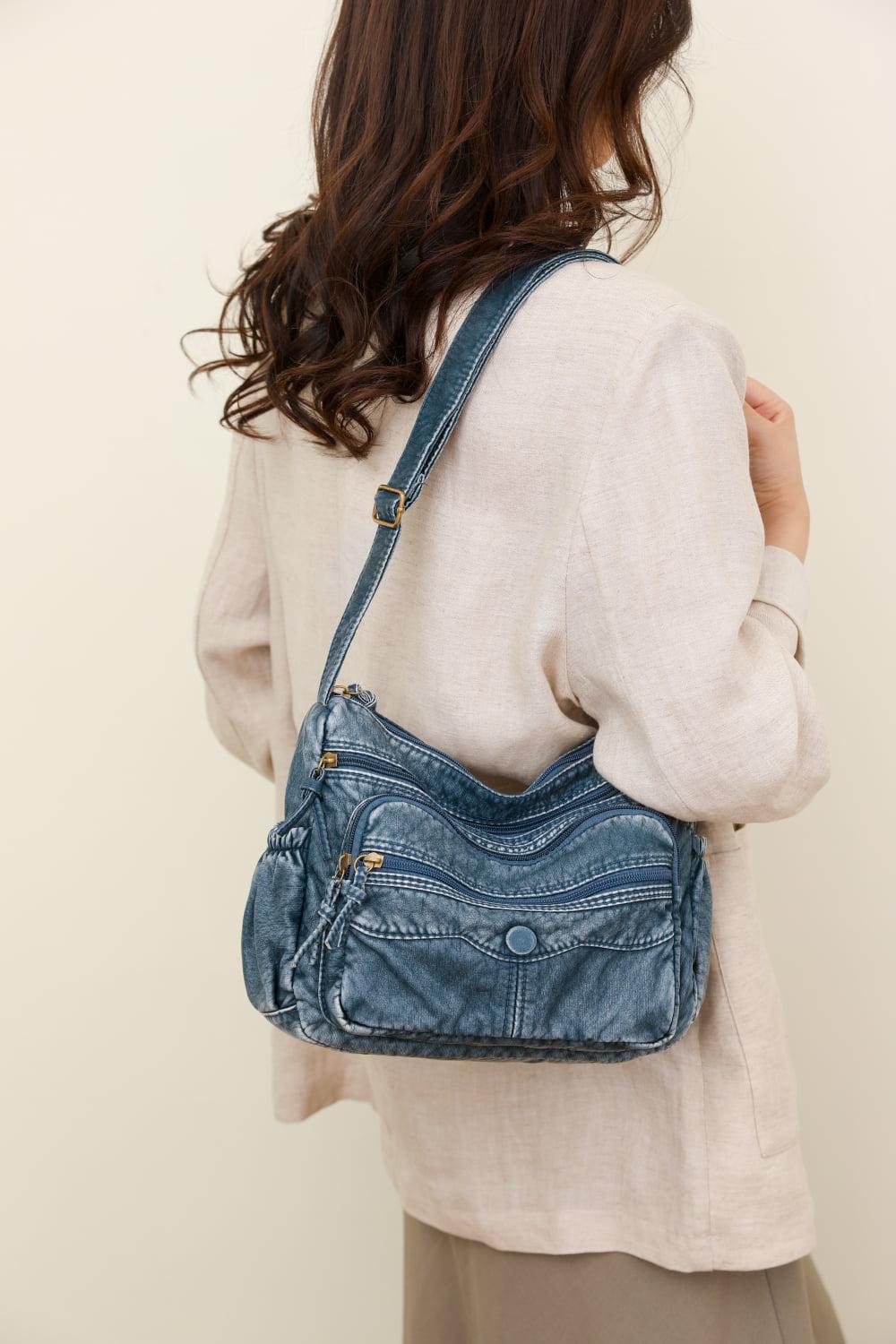 PU Leather Crossbody Bag BLUE ZONE PLANET