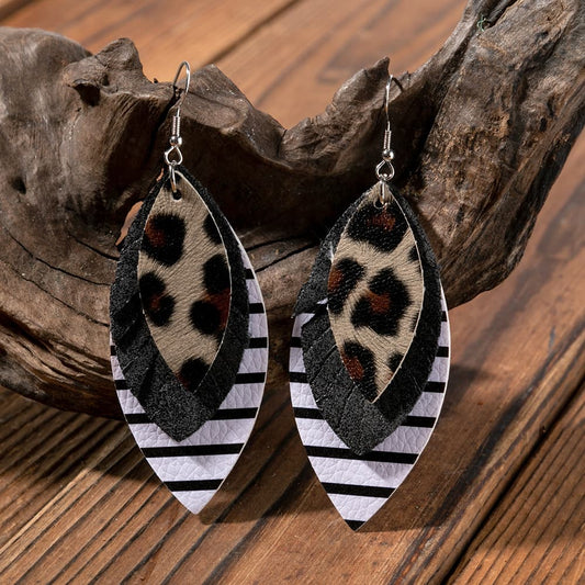 PU Leather Drop Earrings BLUE ZONE PLANET