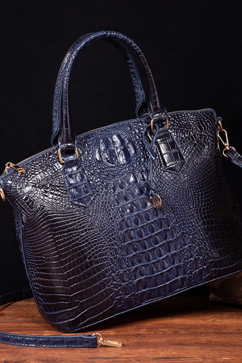 PU Leather Handbag-HANDBAGS-[Adult]-[Female]-Navy-One Size-2022 Online Blue Zone Planet