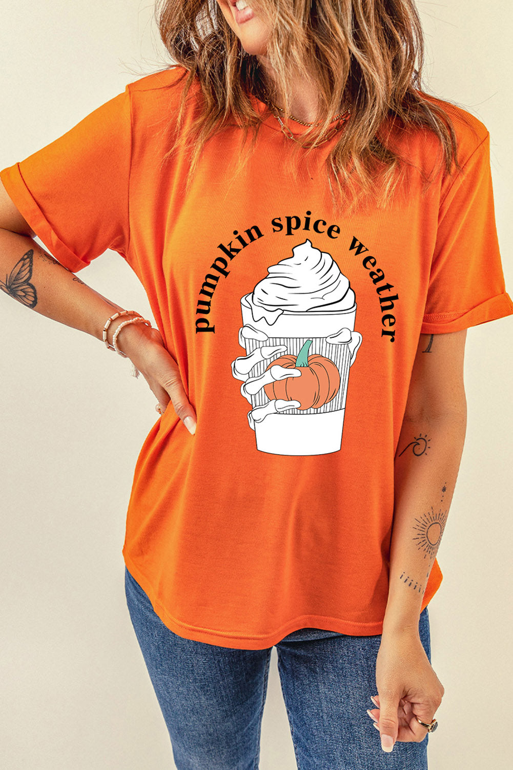 PUMPKIN SPICE WEATHER Graphic T-Shirt BLUE ZONE PLANET