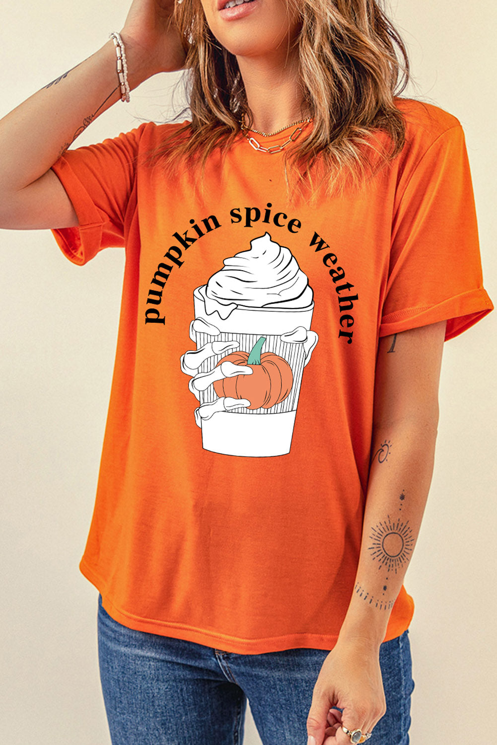 PUMPKIN SPICE WEATHER Graphic T-Shirt BLUE ZONE PLANET