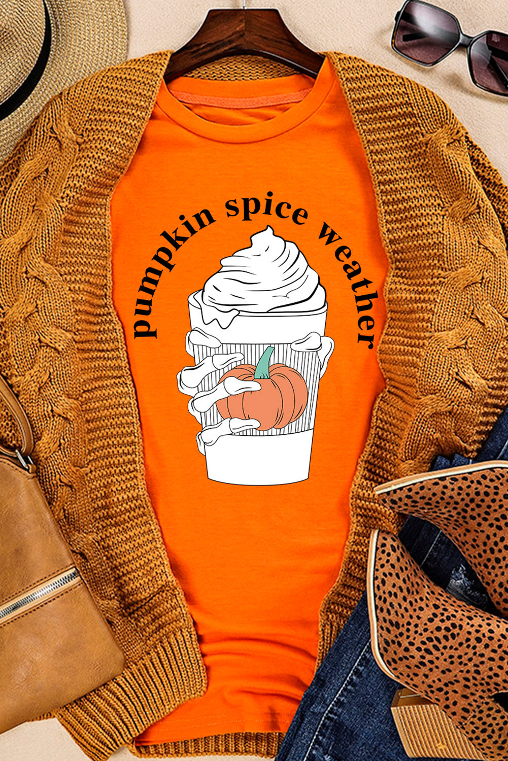 PUMPKIN SPICE WEATHER Graphic T-Shirt BLUE ZONE PLANET