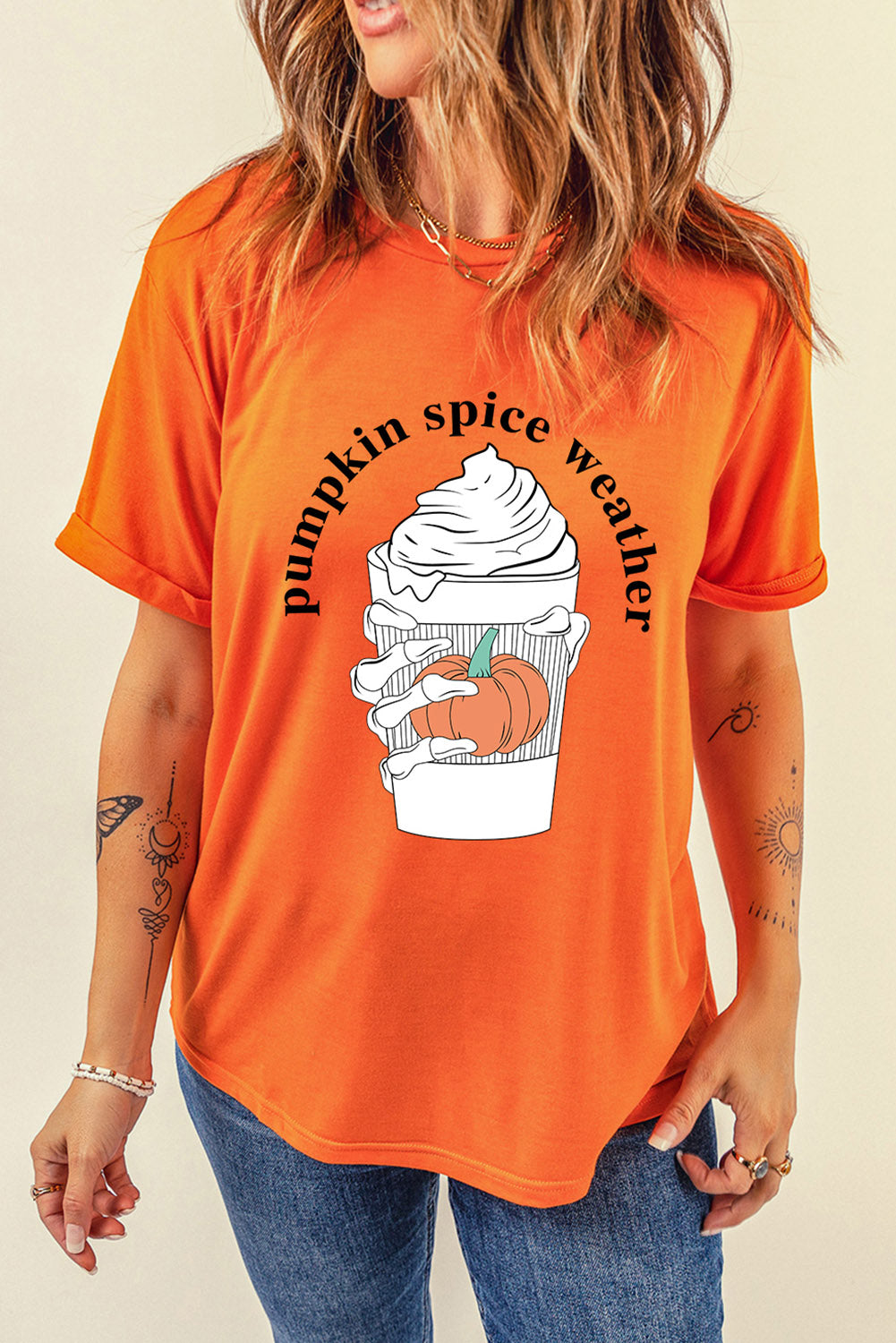 PUMPKIN SPICE WEATHER Graphic T-Shirt BLUE ZONE PLANET