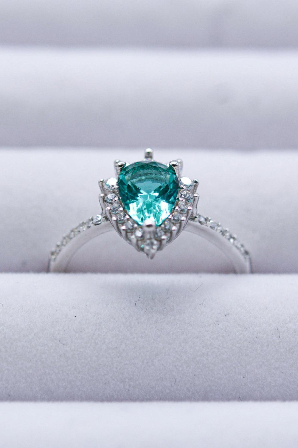 Paraiba Tourmaline Pear Shape Ring BLUE ZONE PLANET