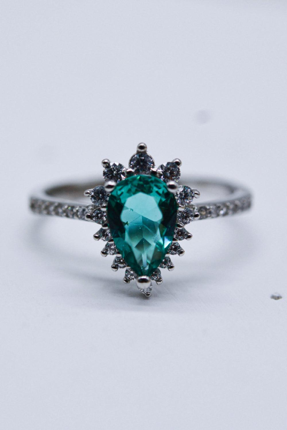 Paraiba Tourmaline Pear Shape Ring BLUE ZONE PLANET